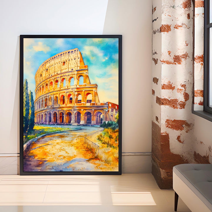 Rome Italy Travel Poster Print European City Wall Art Ancient Landmark Decor Gift for History Lovers and Fans of Italian Architecture