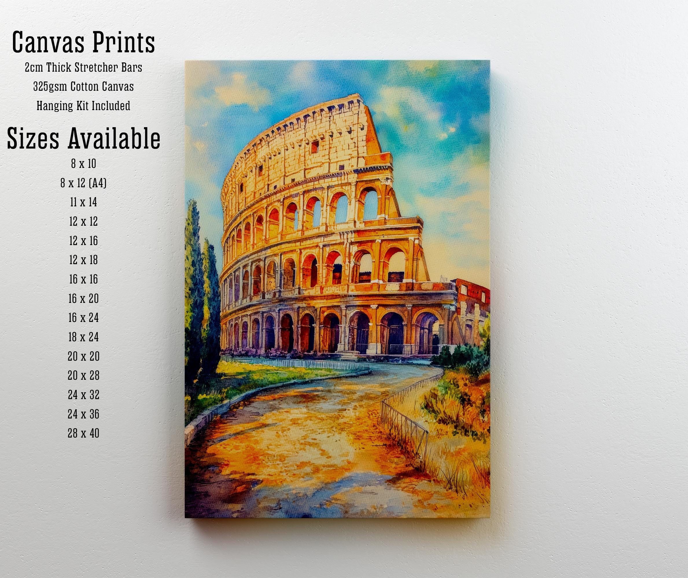 Rome Italy Travel Poster Print European City Wall Art Ancient Landmark Decor Gift for History Lovers and Fans of Italian Architecture