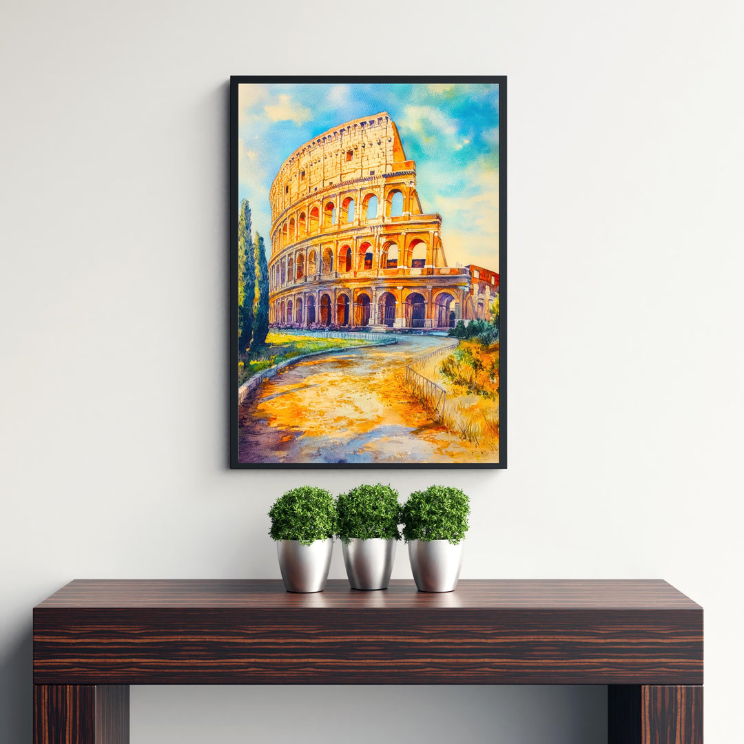 Rome Italy Travel Poster Print European City Wall Art Ancient Landmark Decor Gift for History Lovers and Fans of Italian Architecture