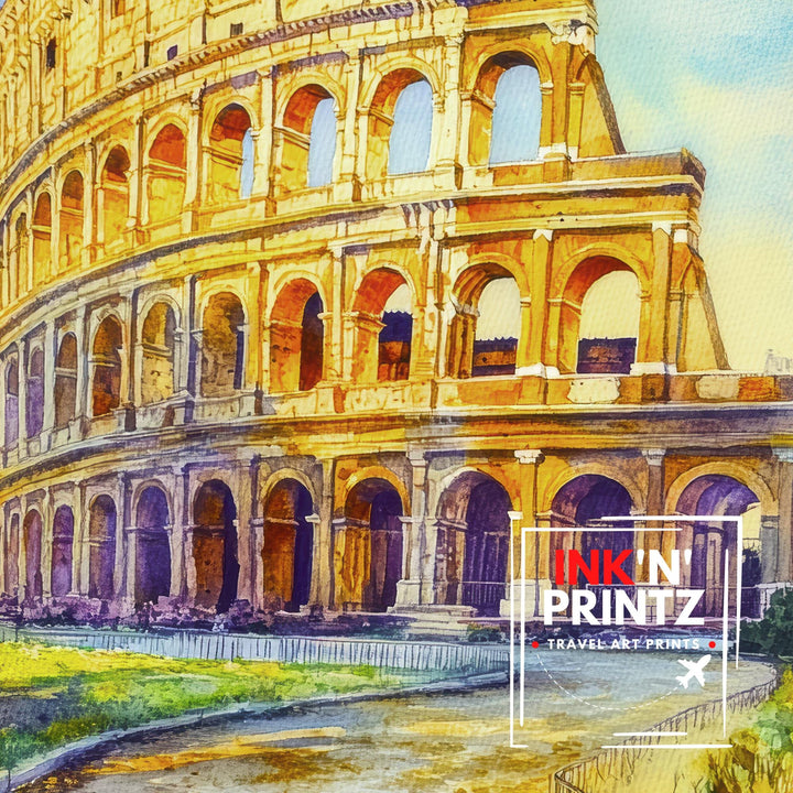 Rome Italy Travel Poster Print European City Wall Art Ancient Landmark Decor Gift for History Lovers and Fans of Italian Architecture