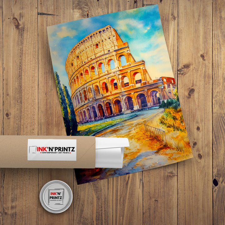 Rome Italy Travel Poster Print European City Wall Art Ancient Landmark Decor Gift for History Lovers and Fans of Italian Architecture