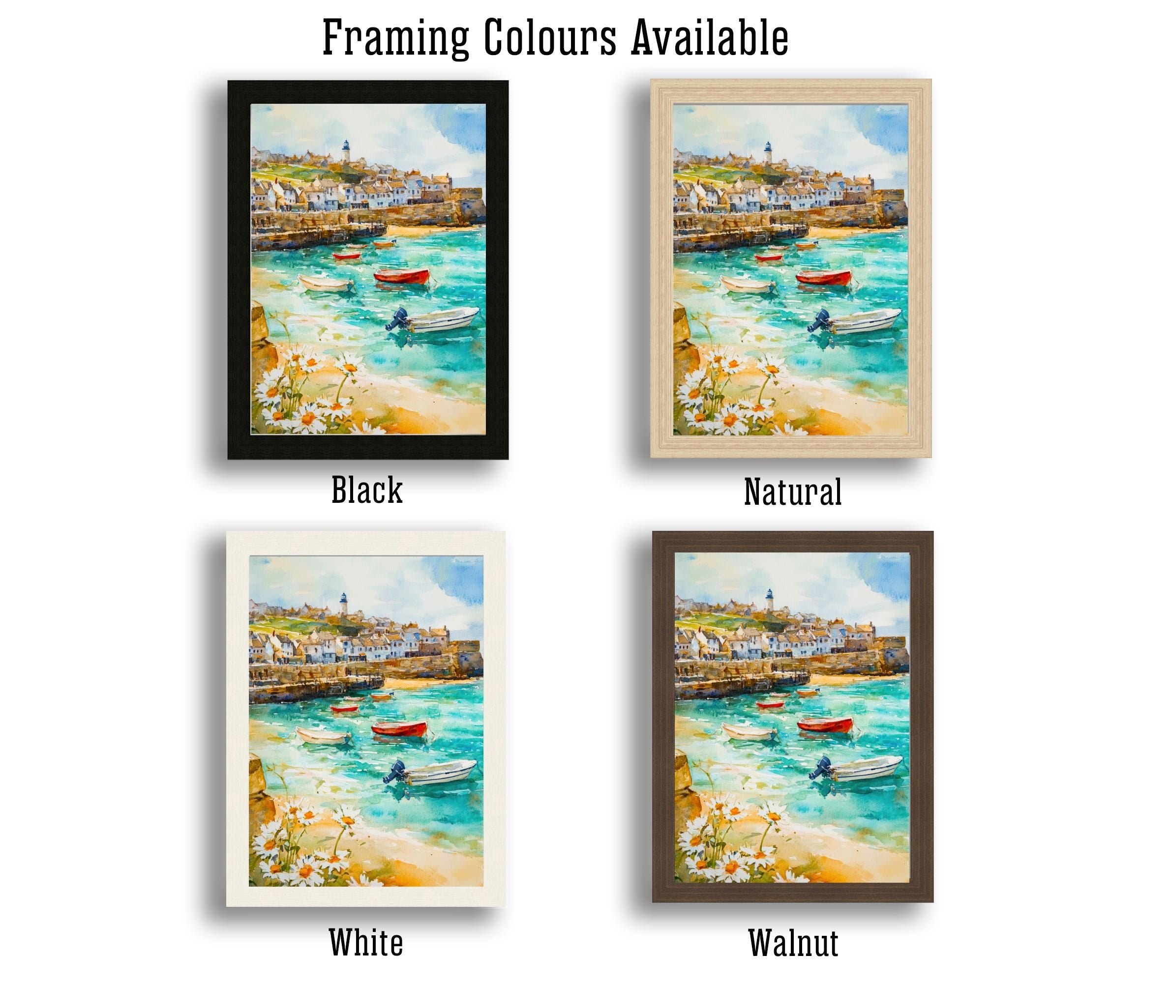 St Ives Cornwall England Travel Poster Print Coastal Wall Art Seaside Town Decor Gift for UK Beach Lovers and Fans of Scenic Harbour