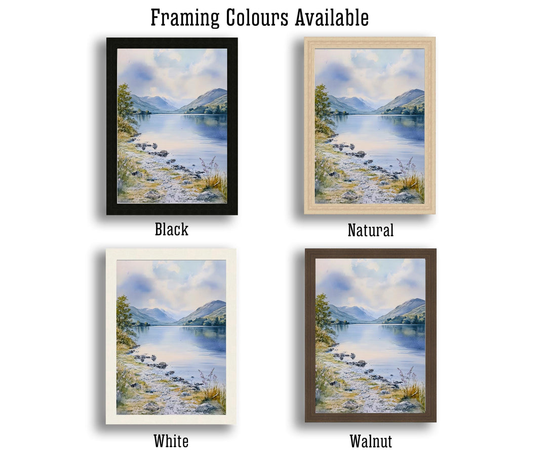 Coniston Water Lake District Watercolour Poster Painting England Wall Art Scenic Countryside Print Decor Gift for UK Nature Lovers