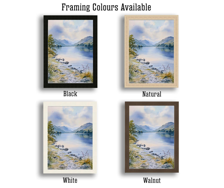 Coniston Water Lake District Watercolour Poster Painting England Wall Art Scenic Countryside Print Decor Gift for UK Nature Lovers