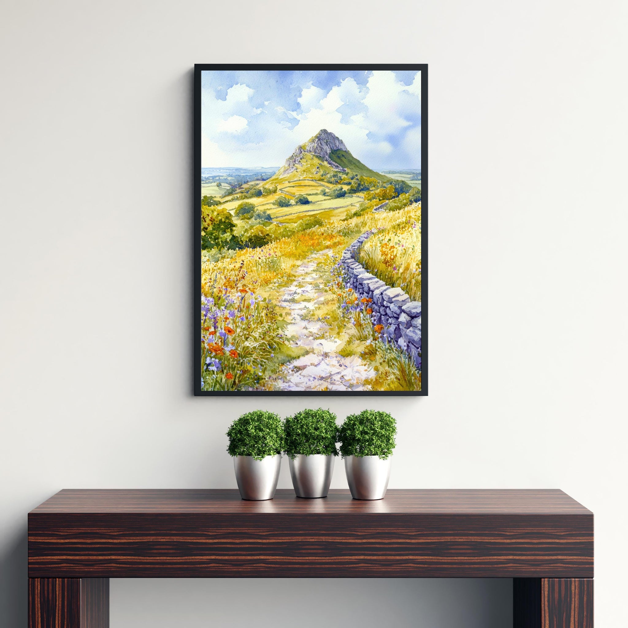 Sugar Loaf Brecon Beacons Travel Poster Print Wales Wall Art Mountain Landscape Decor Gift for UK Nature Lovers and Scenic National Park