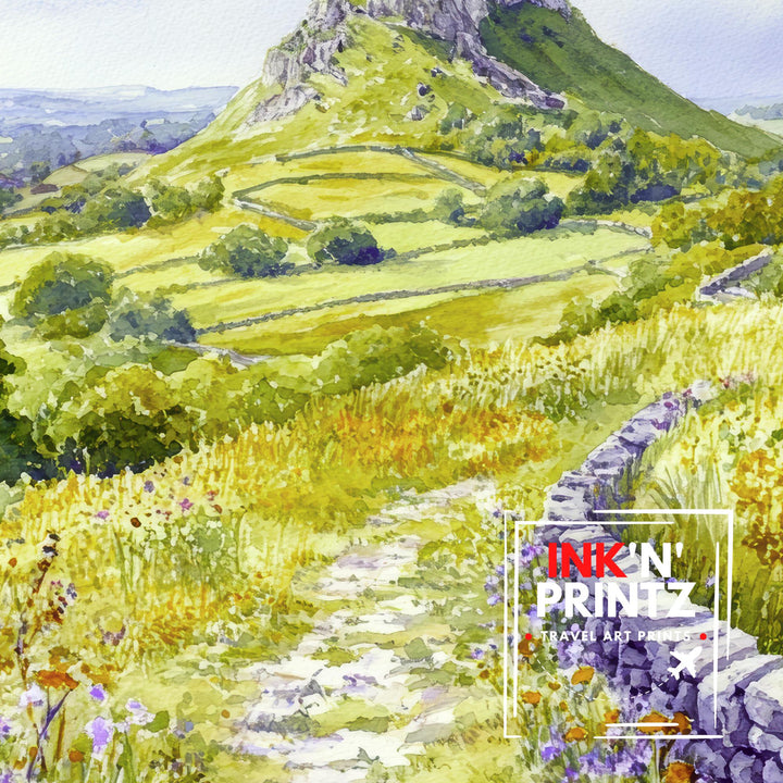 Sugar Loaf Brecon Beacons Travel Poster Print Wales Wall Art Mountain Landscape Decor Gift for UK Nature Lovers and Scenic National Park