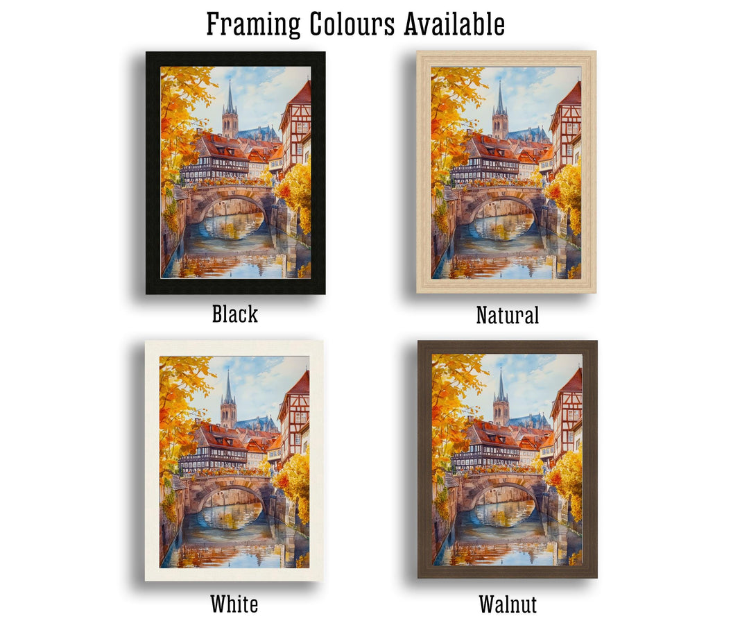 Nuremberg Germany Watercolor Poster Painting Wall Art Historic City Landscape Print Gift for Europe Lovers and Fans of Scenic German