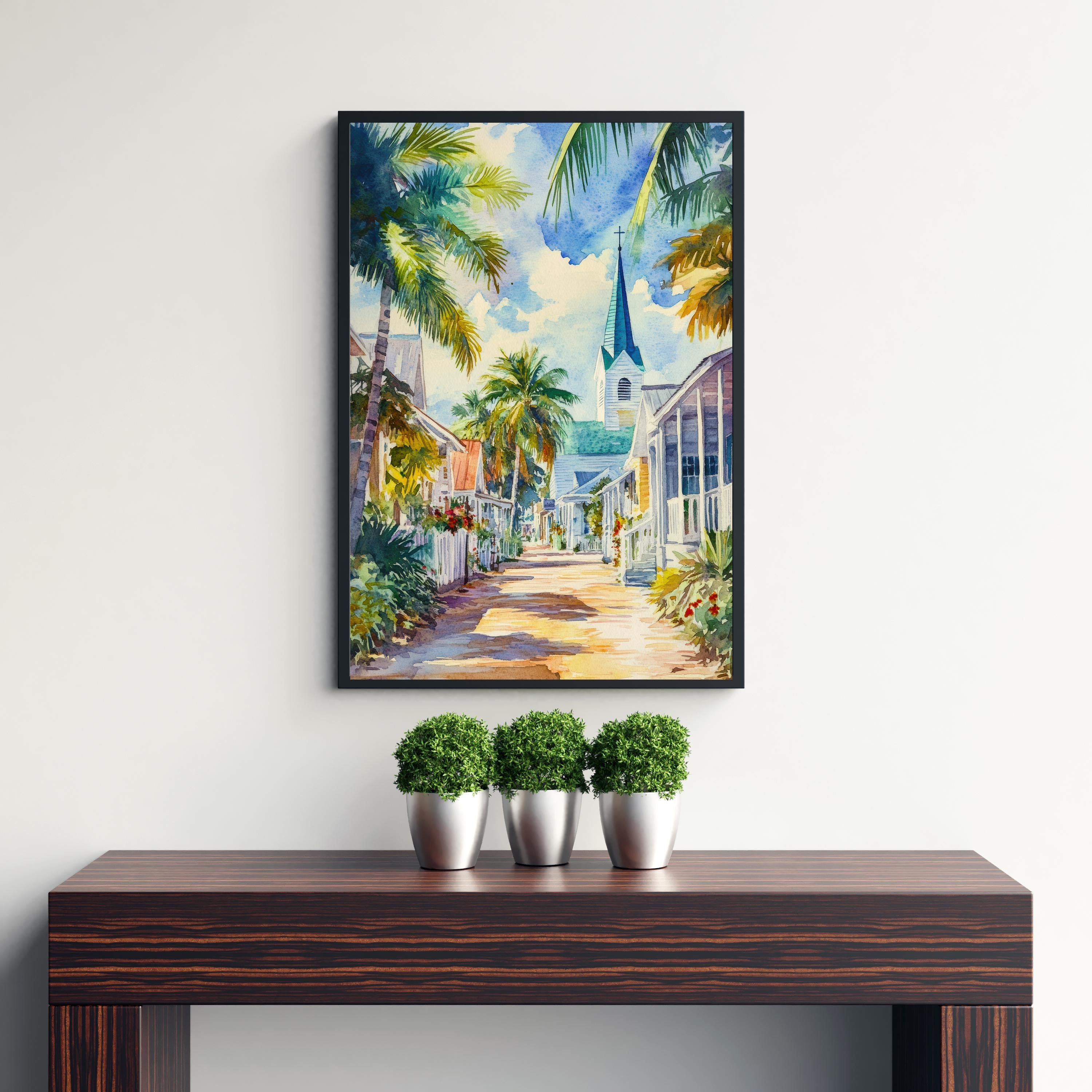 St Augustine Florida Watercolor Painting Poster USA Wall Art Historic Coastal City Print Gift for American Travel Lovers and Fans of Scenic