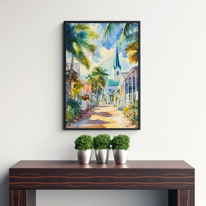 St Augustine Florida Watercolor Painting Poster USA Wall Art Historic Coastal City Print Gift for American Travel Lovers and Fans of Scenic