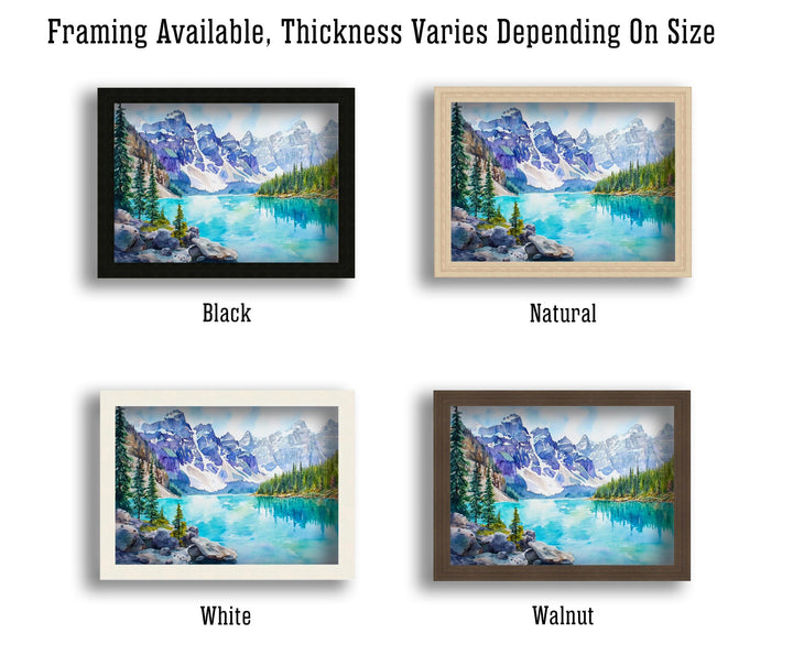 Banff National Park Watercolor Print Poster Canada Wall Art Mountain Landscape Gift for North America Lovers and Fans of Scenic Canadian