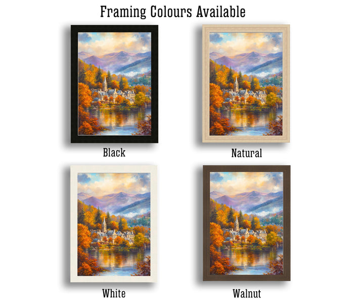 Ambleside Lake District Travel Poster Print England Wall Art Countryside Landscape Decor Gift for UK Nature Lovers and Fans of Scenic