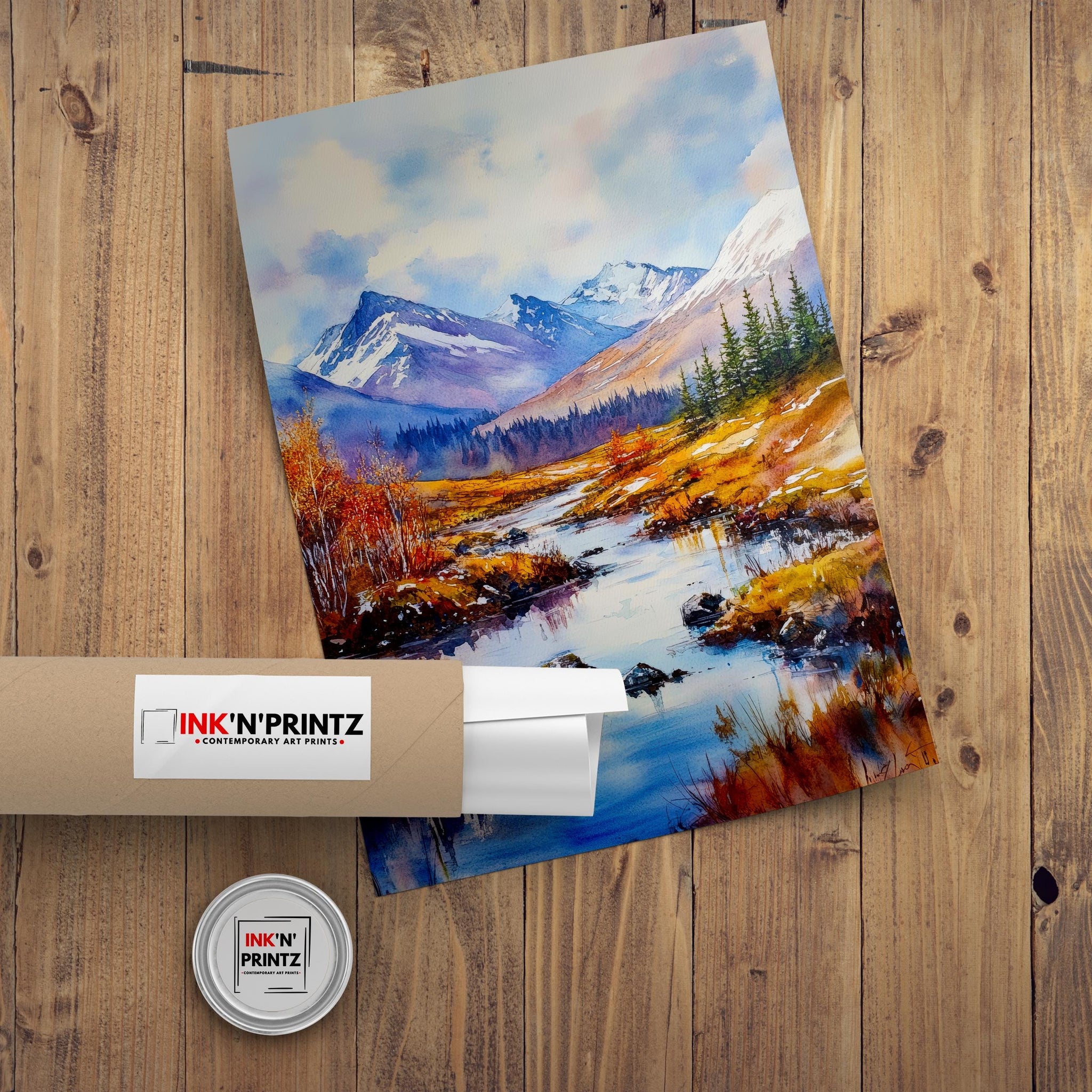 Cairngorms Watercolour Poster Painting Scotland Wall Art National Park Mountain Landscape Print Gift for UK Nature Lovers and Fans of Scenic