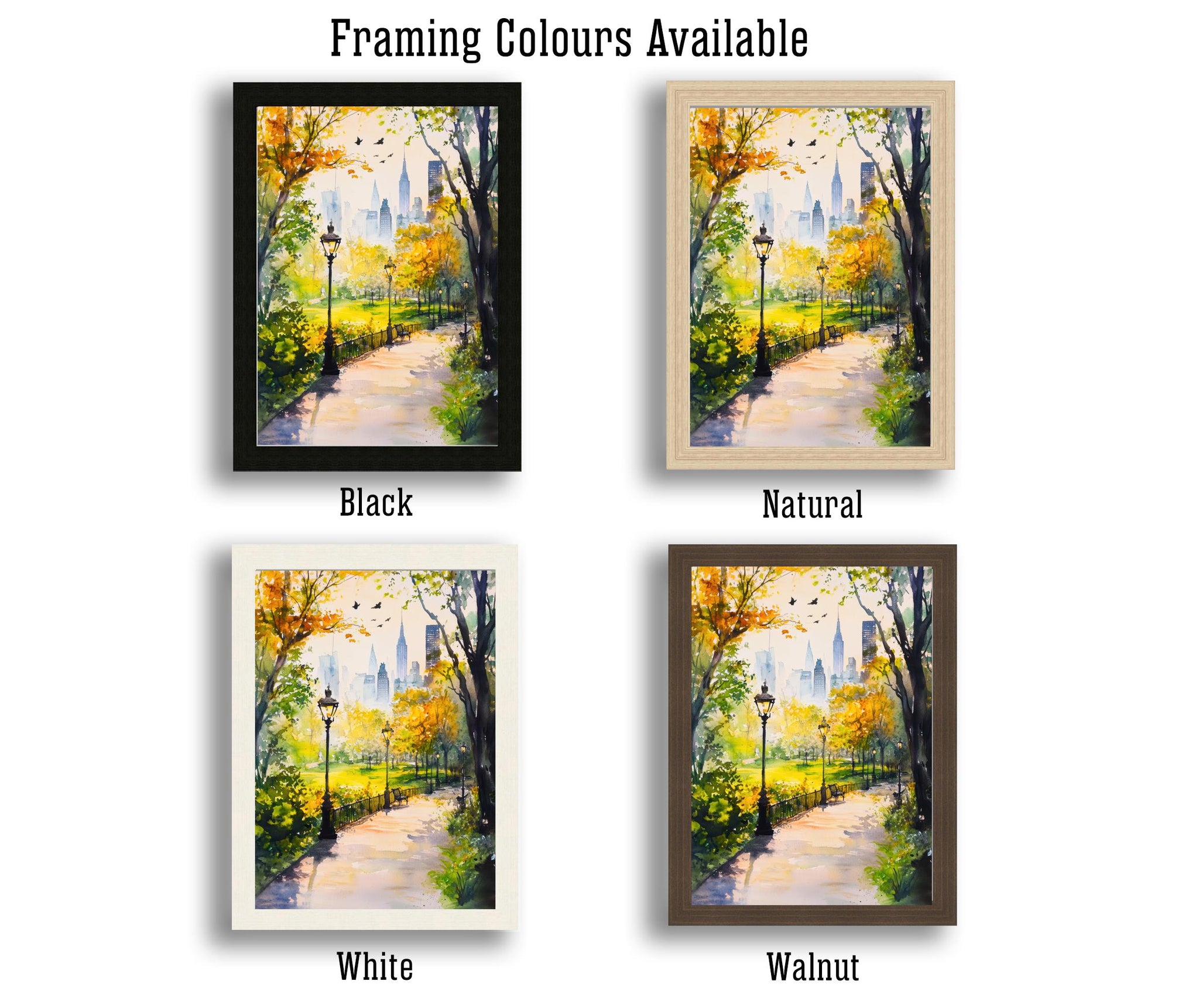 Central Park New York Watercolor Painting Poster USA Wall Art Manhattan City Print Gift for American Travel Lovers and Fans of Scenic Urban