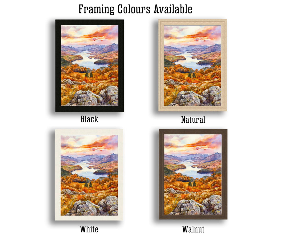 Loughrigg Fell Watercolour Painting Poster Lake District England Wall Art Countryside Landscape Print Gift for UK Travel Lovers