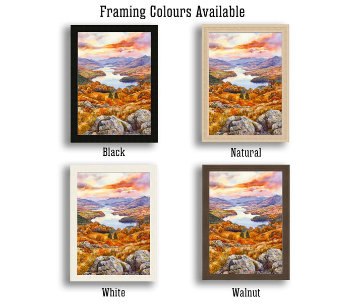 Loughrigg Fell Watercolour Painting Poster Lake District England Wall Art Countryside Landscape Print Gift for UK Travel Lovers
