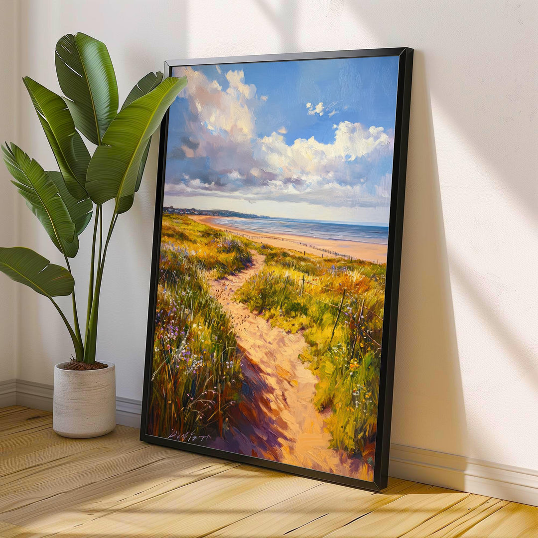 West Kirby Oil Painting Poster Wirral England Wall Art Coastal Landscape Print Gift for UK Travel Lovers and Fans of Scenic British