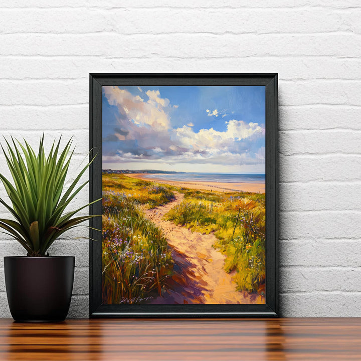 West Kirby Oil Painting Poster Wirral England Wall Art Coastal Landscape Print Gift for UK Travel Lovers and Fans of Scenic British