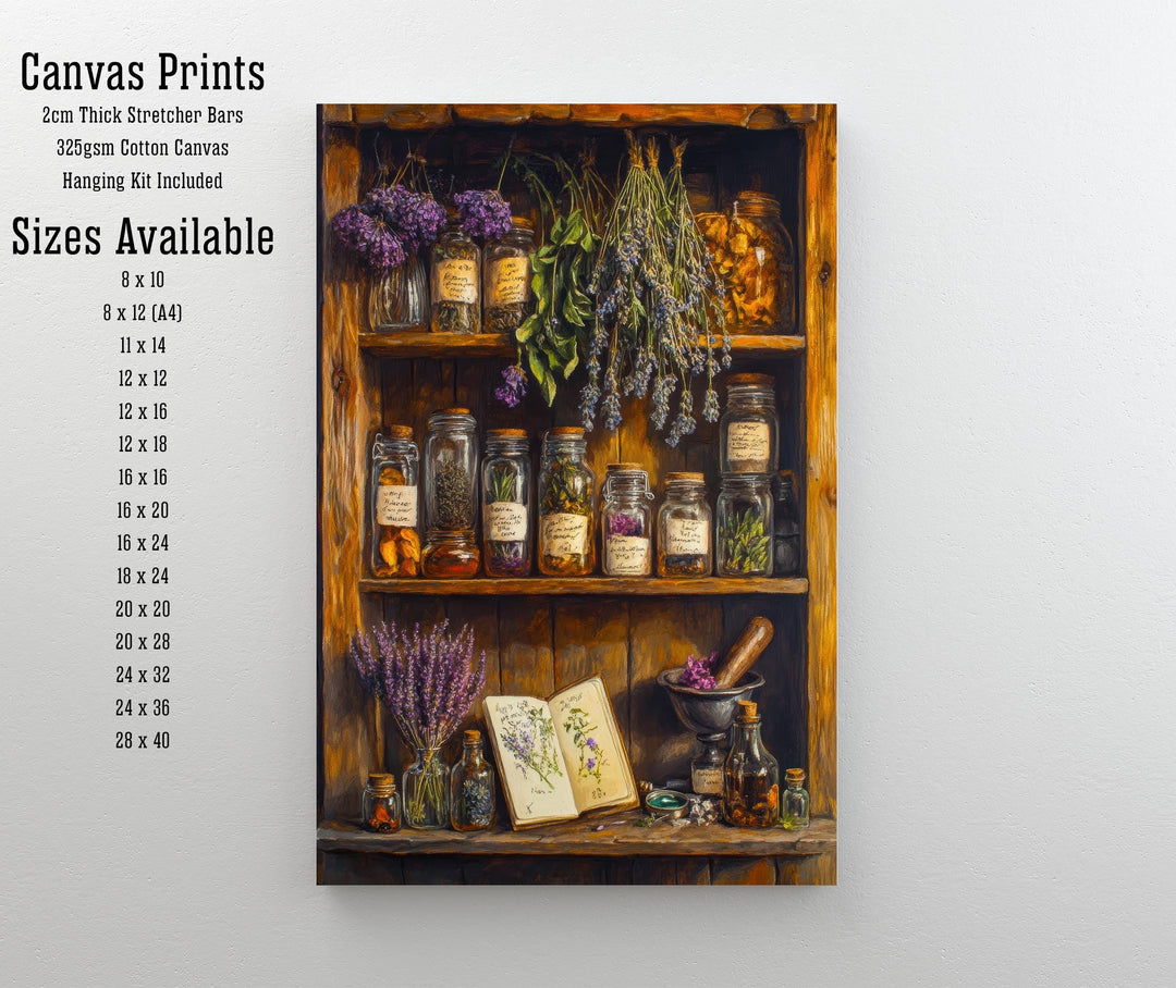 Herbalist's Summer Shelf Print Cottagecore Decor Botanical Wall Art Vintage Apothecary Illustration