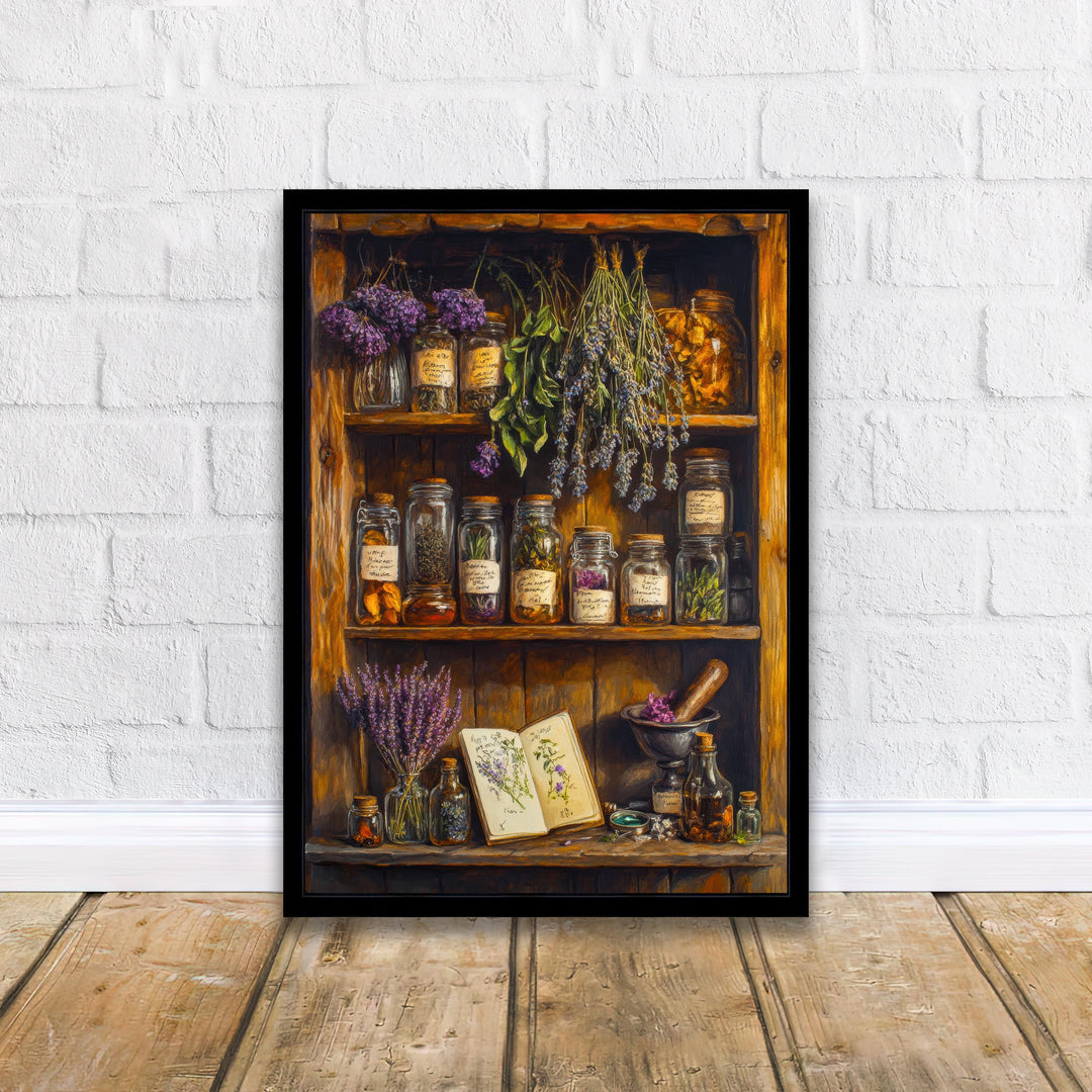 Herbalist's Summer Shelf Print Cottagecore Decor Botanical Wall Art Vintage Apothecary Illustration