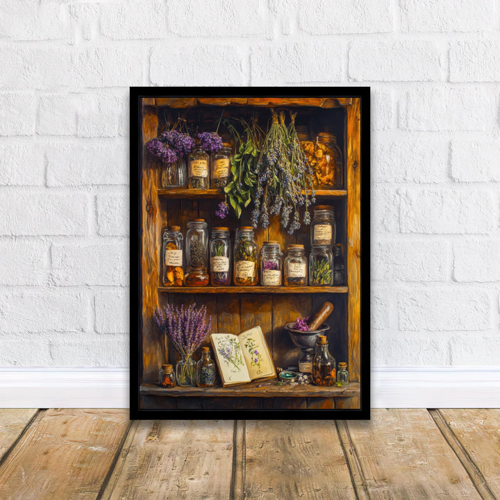 Herbalist's Summer Shelf Print Cottagecore Decor Botanical Wall Art Vintage Apothecary Illustration