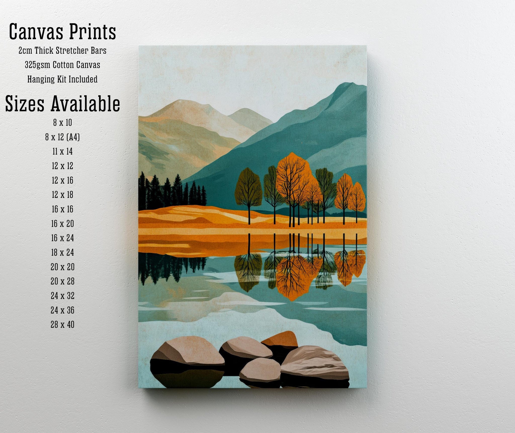 Buttermere Lake District Minimalist Travel Poster Print England Wall Art Countryside Landscape Gift for UK Nature Lovers and Fans of Scenic