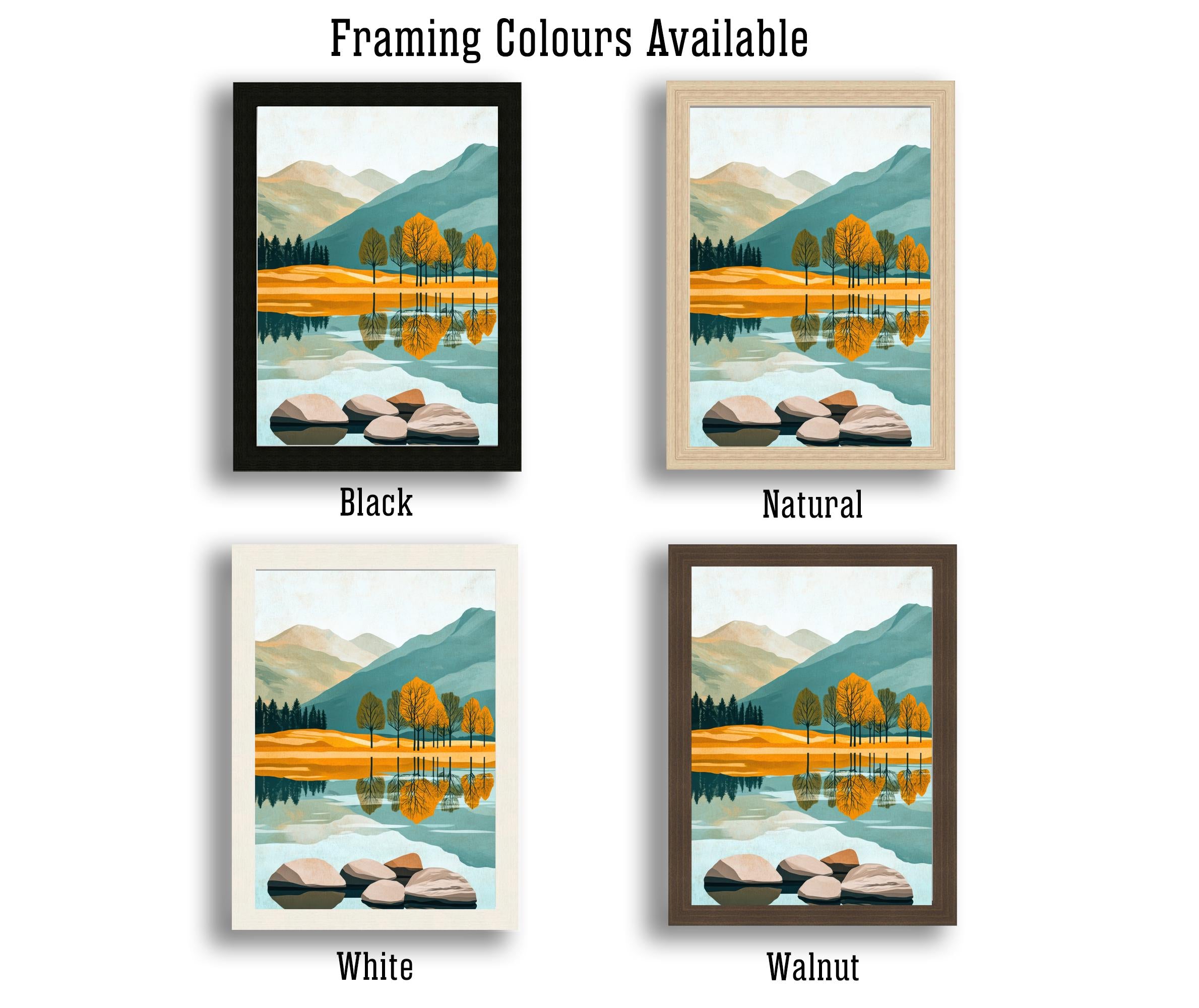 Buttermere Lake District Minimalist Travel Poster Print England Wall Art Countryside Landscape Gift for UK Nature Lovers and Fans of Scenic