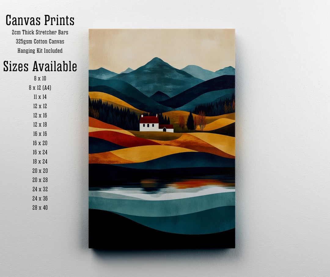 Lake District Minimalist Travel Poster Print England Wall Art Countryside Landscape Gift for UK Nature Lovers and Fans of Scenic Cumbrian