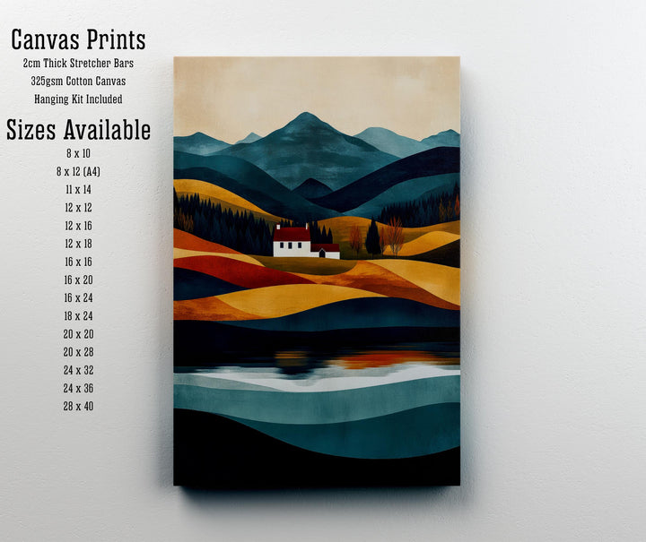 Lake District Minimalist Travel Poster Print England Wall Art Countryside Landscape Gift for UK Nature Lovers and Fans of Scenic Cumbrian