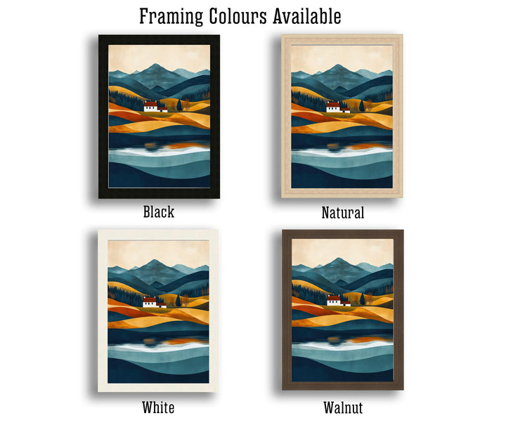 Lake District Minimalist Travel Poster Print England Wall Art Countryside Landscape Gift for UK Nature Lovers and Fans of Scenic Cumbrian