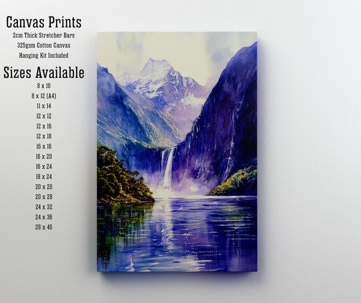 Milford Sound New Zealand Travel Poster Print Wall Art Fiordland Landscape Gift for Oceania Lovers and Fans of Scenic Coastal Mountain