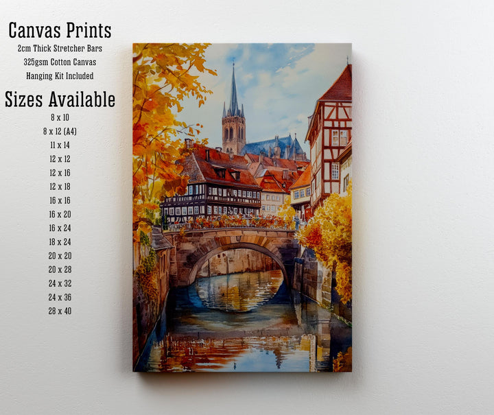 Nuremberg Germany Watercolor Poster Painting Wall Art Historic City Landscape Print Gift for Europe Lovers and Fans of Scenic German