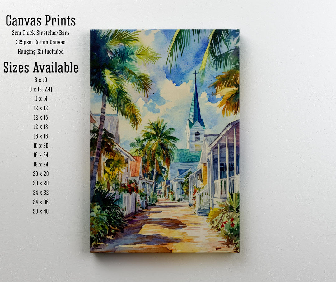 St Augustine Florida Watercolor Painting Poster USA Wall Art Historic Coastal City Print Gift for American Travel Lovers and Fans of Scenic