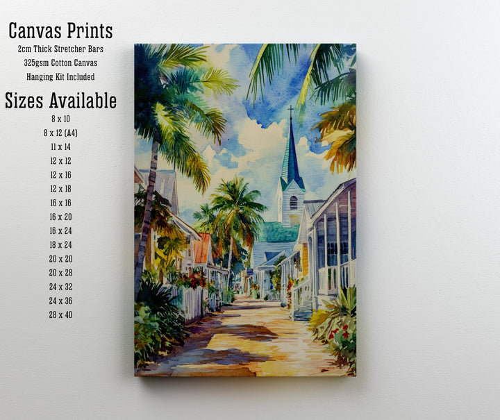 St Augustine Florida Watercolor Painting Poster USA Wall Art Historic Coastal City Print Gift for American Travel Lovers and Fans of Scenic