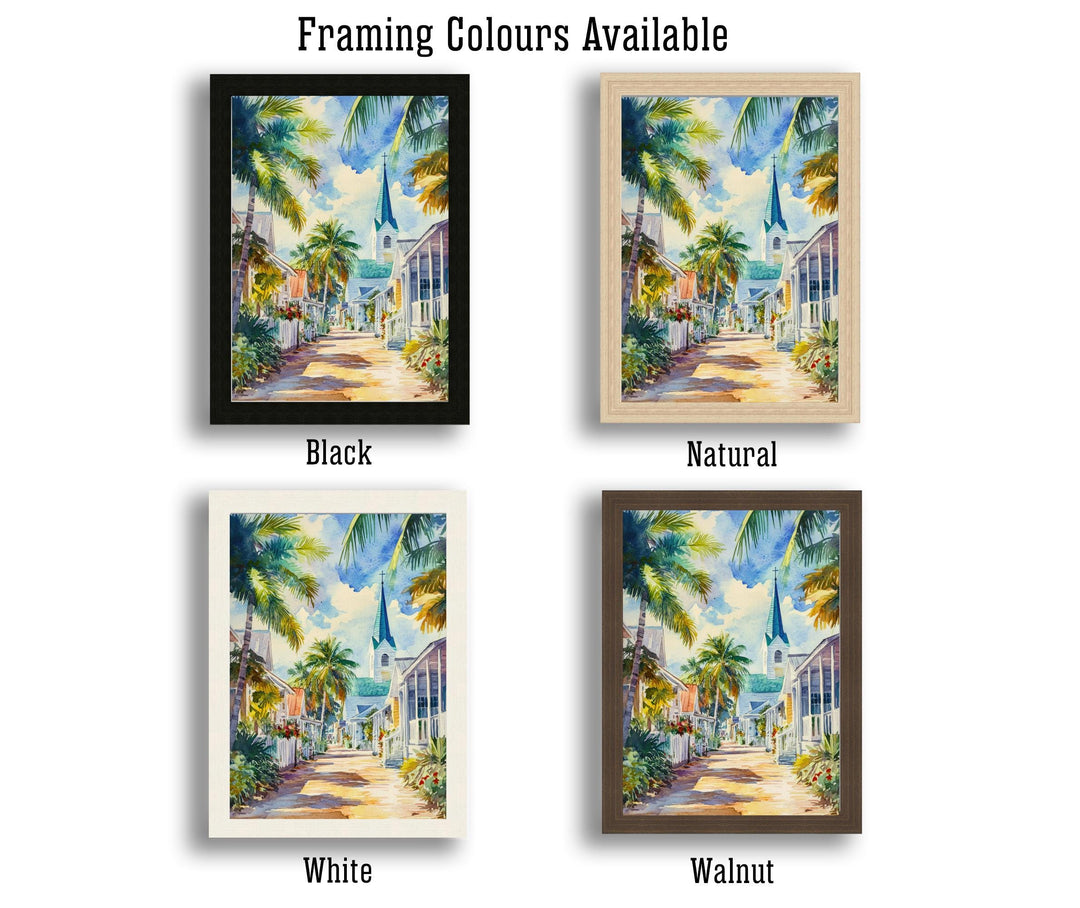 St Augustine Florida Watercolor Painting Poster USA Wall Art Historic Coastal City Print Gift for American Travel Lovers and Fans of Scenic