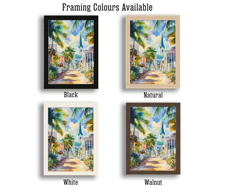 St Augustine Florida Watercolor Painting Poster USA Wall Art Historic Coastal City Print Gift for American Travel Lovers and Fans of Scenic