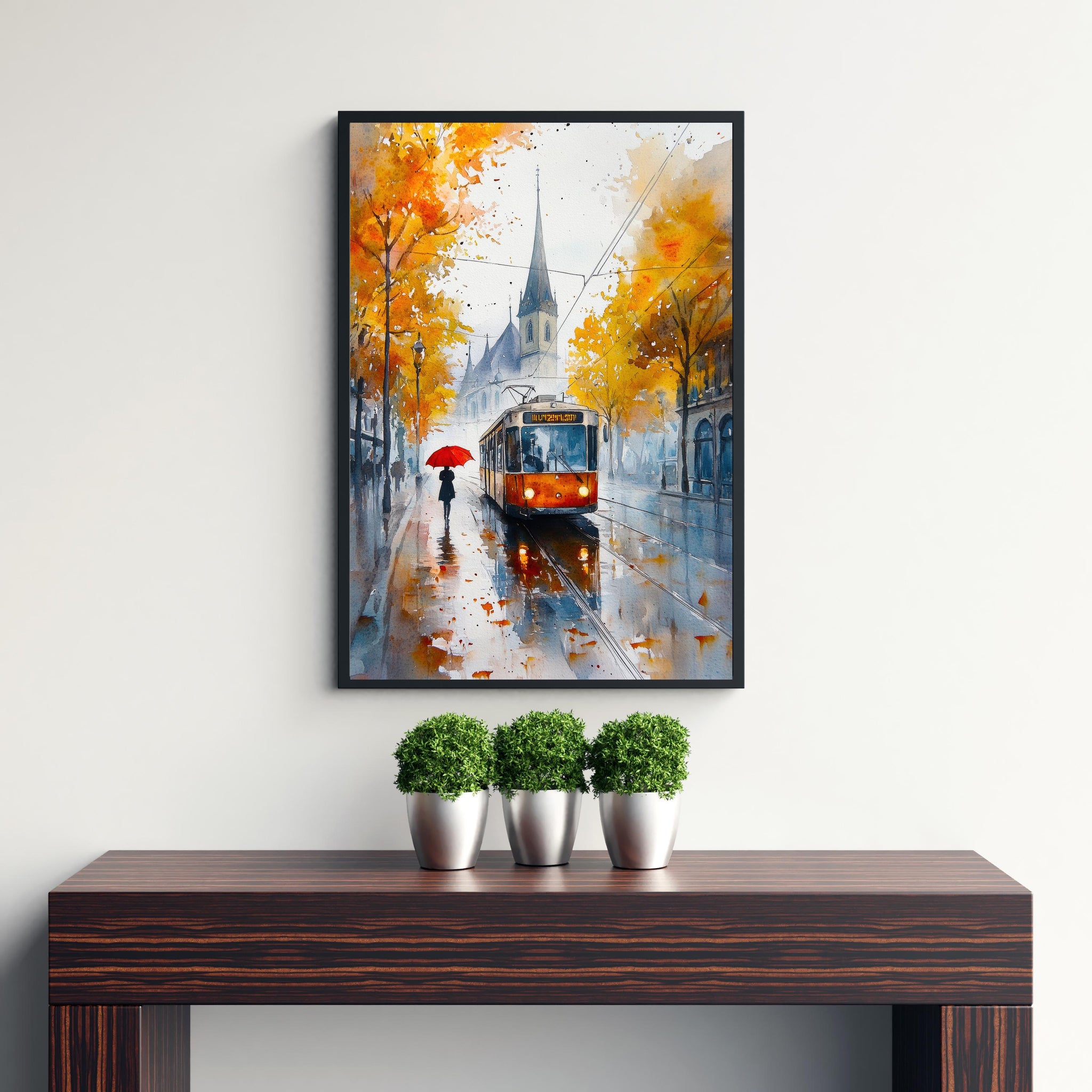 Zurich Watercolour Painting Poster Switzerland Wall Art Historic City Landscape Print Gift for Europe Travel Lovers and Fans