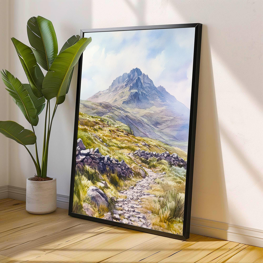 Peak District National Park Watercolour Art Print Derbyshire Landscape UK Hill Walking Travel Poster Rural England Nature Scenery Wall