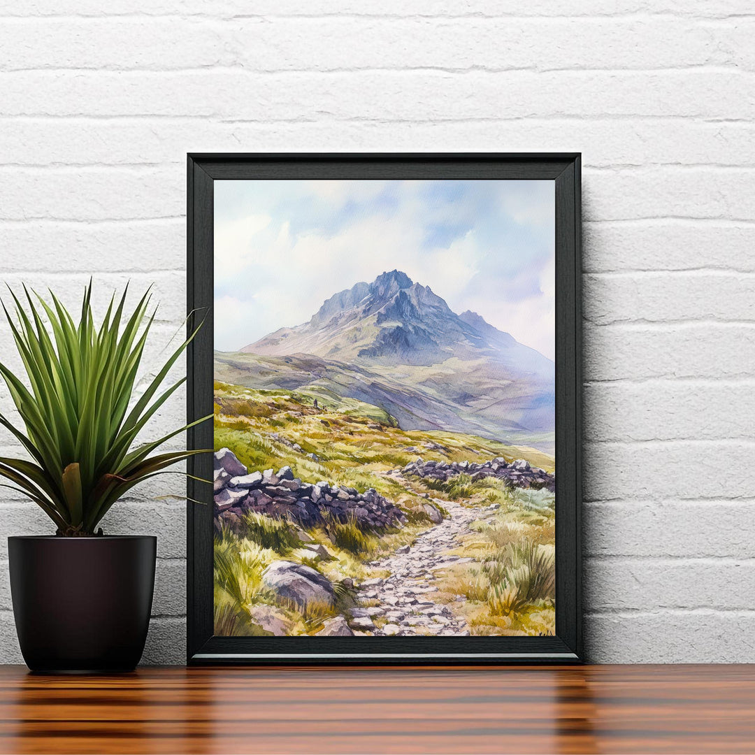 Peak District National Park Watercolour Art Print Derbyshire Landscape UK Hill Walking Travel Poster Rural England Nature Scenery Wall