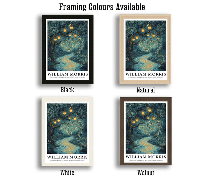 William Morris Lantern River Poster Fairycore Cottagecore Decor Dark Academia Art Vintage Enchanted Illustration Rustic Nature Wall Art