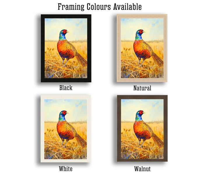 Pheasant Watercolor Print Game Bird Wall Art Rustic Country Decor Wildlife Painting