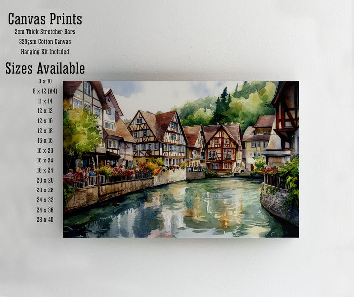 Black Forest Watercolor Painting Poster Germany Wall Art Mountain Landscape Print Gift for Europe Travel Lovers and Fans of Scenic German