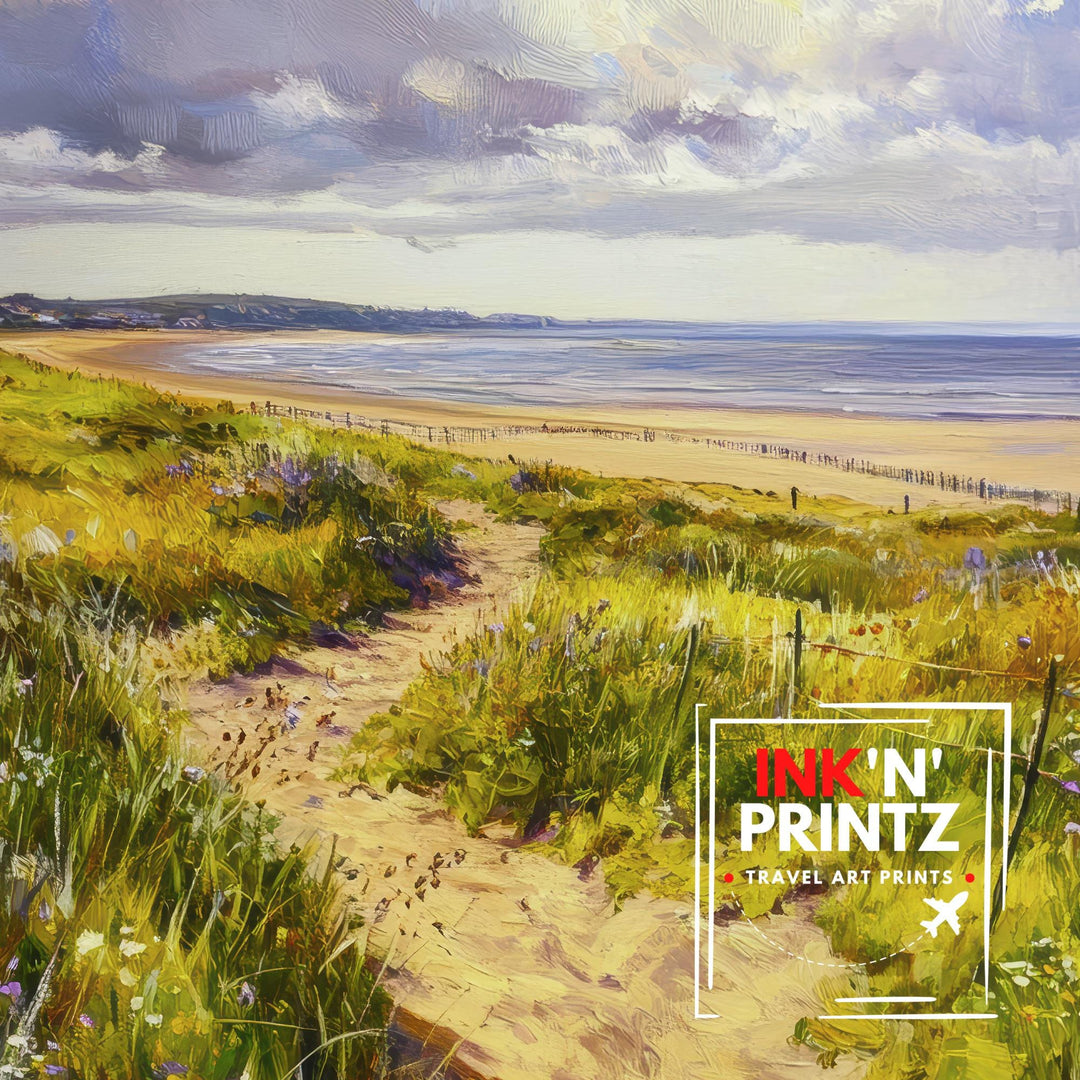 West Kirby Travel Poster Print Wirral England Wall Art Coastal Landscape Gift for UK Seaside Lovers and Fans of Scenic British North West