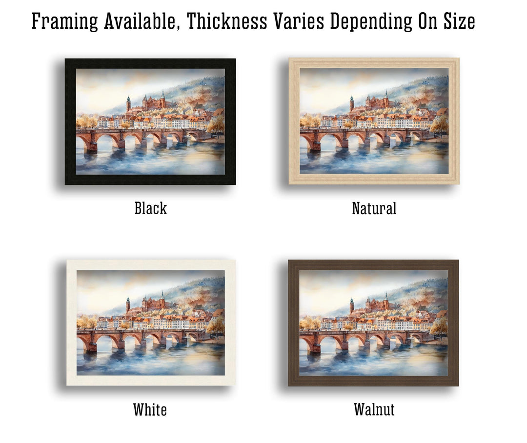 Heidelberg Travel Poster Print Germany Wall Art Historic City Landscape Gift for Europe Lovers and Fans of Scenic German Architecture