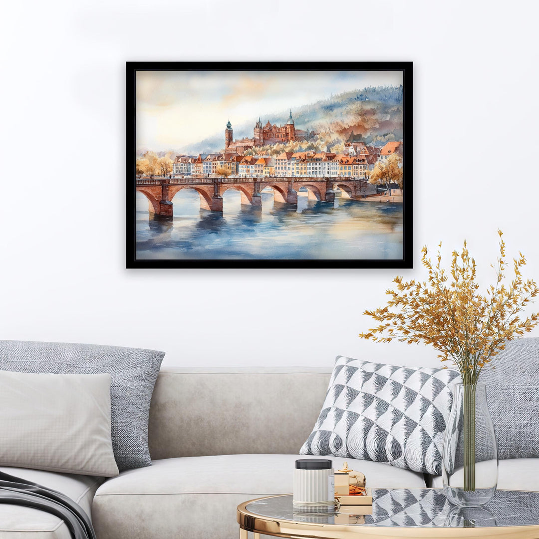 Heidelberg Travel Poster Print Germany Wall Art Historic City Landscape Gift for Europe Lovers and Fans of Scenic German Architecture