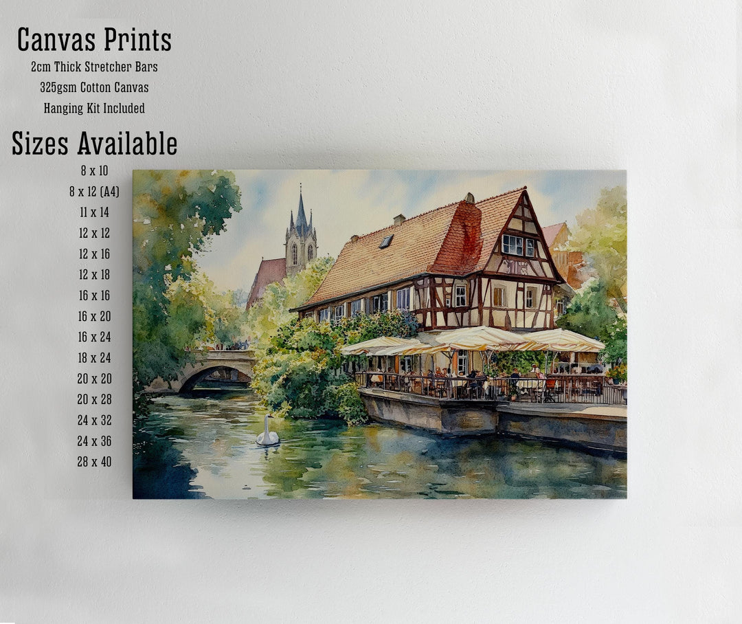 Stuttgart Travel Poster Print Germany Wall Art City Skyline Landscape Gift for Europe Lovers and Fans of Scenic German Architecture