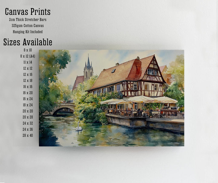 Stuttgart Travel Poster Print Germany Wall Art City Skyline Landscape Gift for Europe Lovers and Fans of Scenic German Architecture