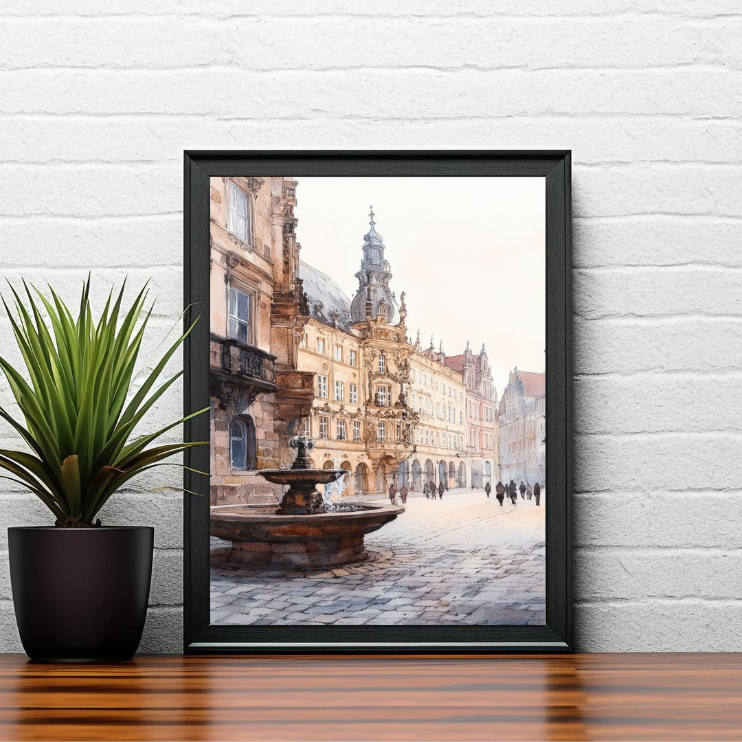 Dresden Germany Travel Poster Print Wall Art Historic City Landscape Gift for Europe Lovers and Fans of Scenic German Architecture