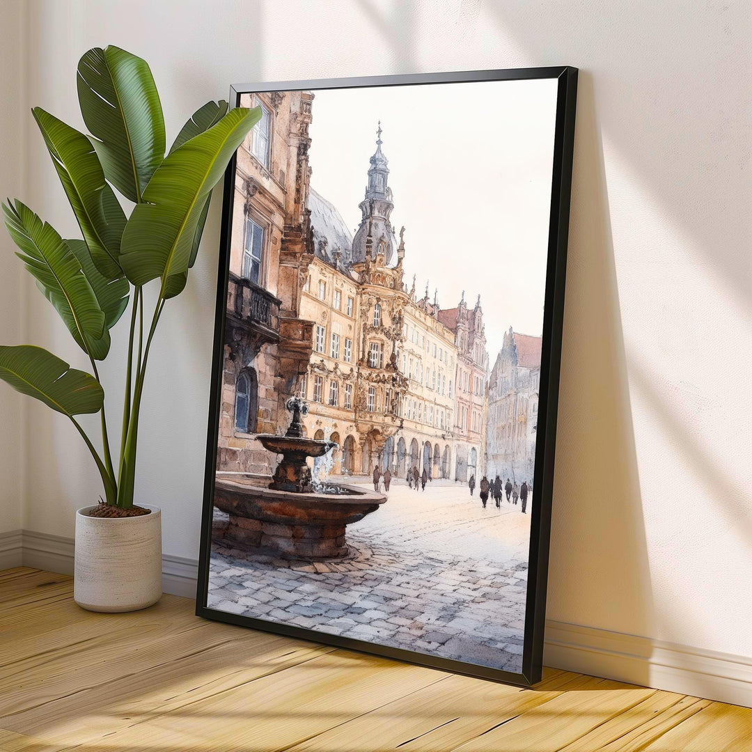 Dresden Germany Travel Poster Print Wall Art Historic City Landscape Gift for Europe Lovers and Fans of Scenic German Architecture