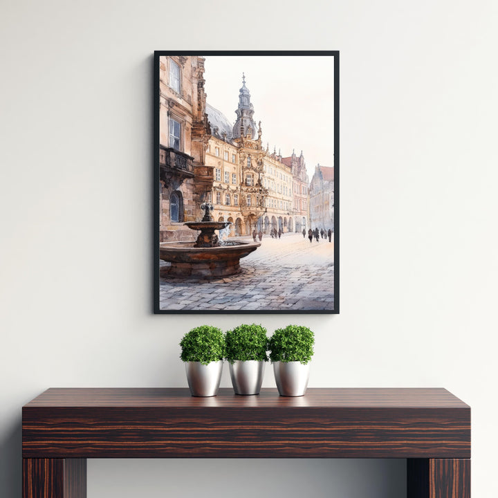 Dresden Germany Travel Poster Print Wall Art Historic City Landscape Gift for Europe Lovers and Fans of Scenic German Architecture