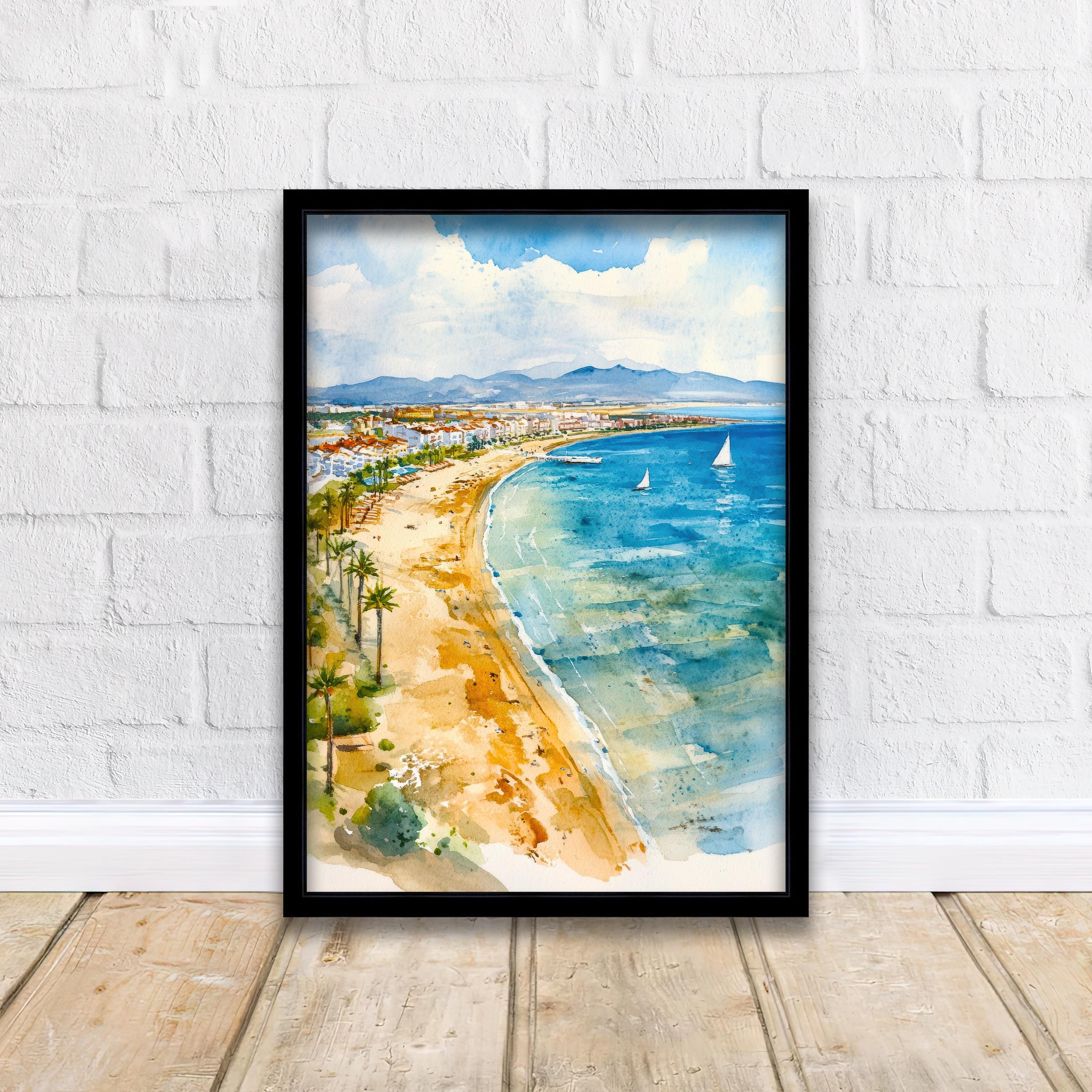 La Manga Spain Watercolour Print Mar Menor Coastal Art Spanish Beach Poster Mediterranean Sea Landscape Murcia Region Travel Wall Decor